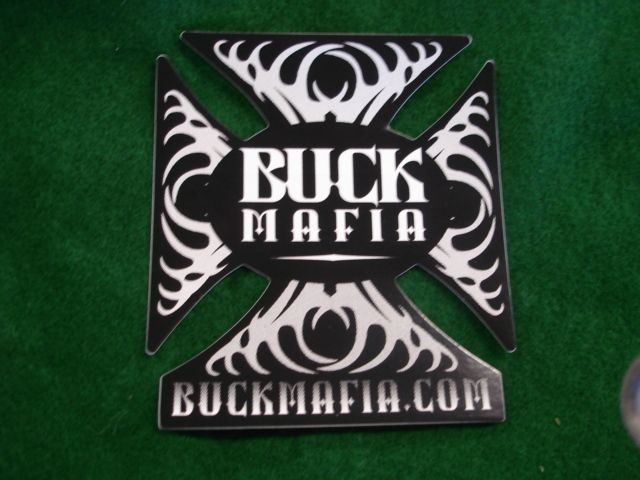 Buck Mafia Sticker Black n White with deer racks NEW  