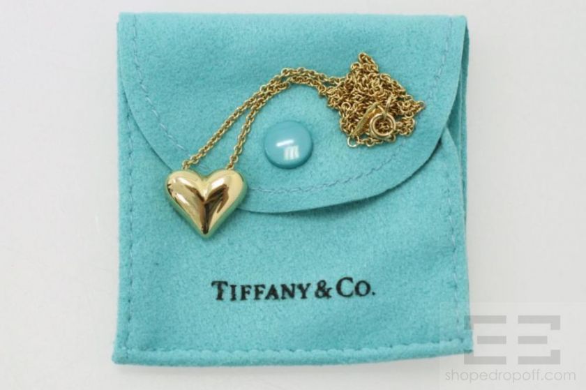 Tiffany & Co. 18K Yellow Gold Heart Pendant Necklace 9.3 Grams  