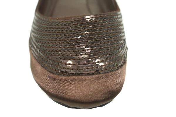 Carol Satin Color Sequin Flat   Bronze