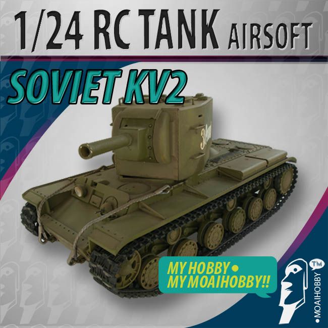 24 Airsoft RC VSTank Soviet Red Army KV 2 Green  