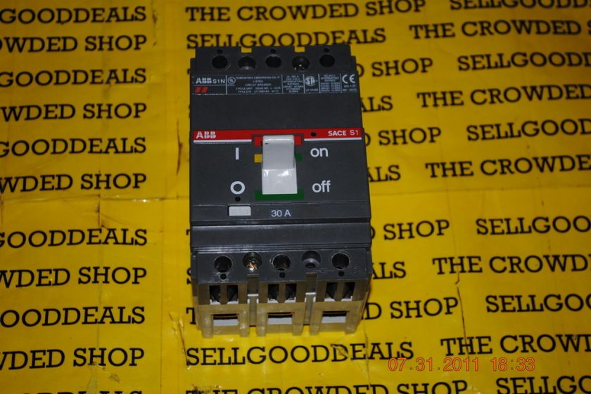 ABB Sace S1 S1N Circuit Breaker 277/480VAC 30A 3P  