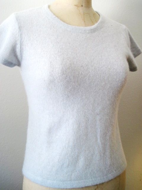   Blue 100% Cashmere Loose Knit Crew Neck Sweater   Extra Large  