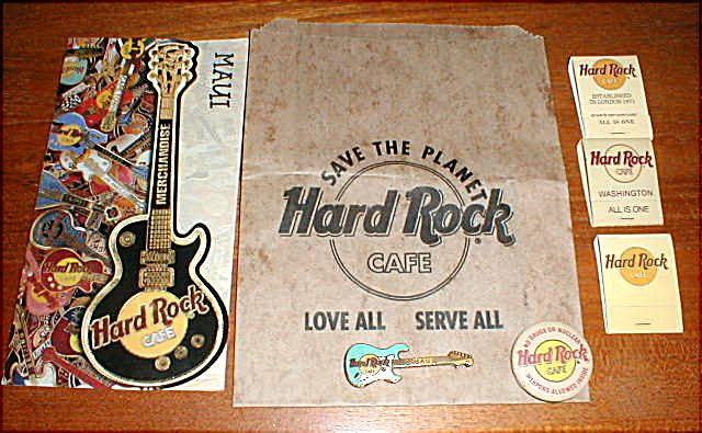 HARD ROCK CAFE HRC Collection of Pins, Matchbooks, Bags  