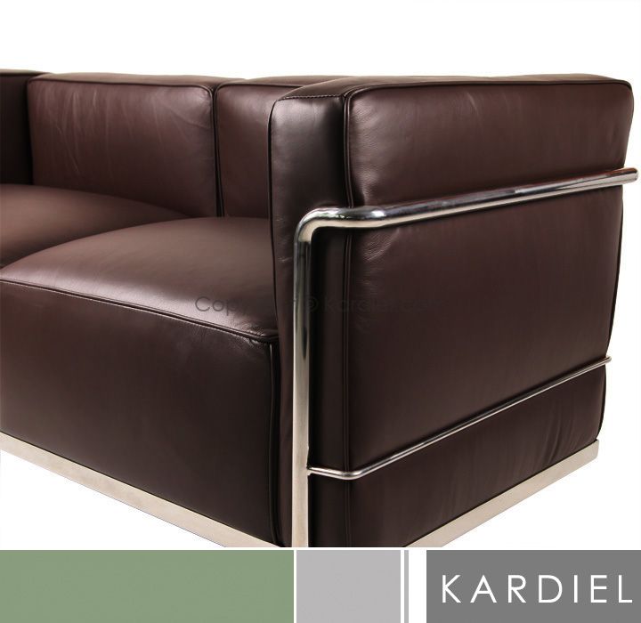 LE CORBUSIER LC3 LOVESEAT chair barcelona brown leather sofa eames 