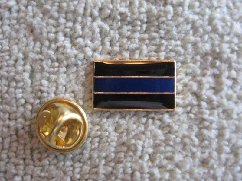   Blue Line Police Lapel Pin Tie Tac Enamel Thin Blue Line Cops  
