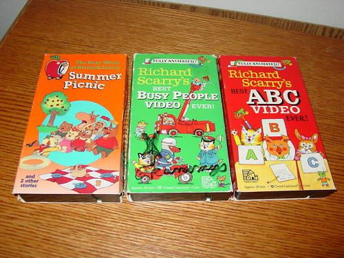 VHS Richard Scarry Summer Picnic Best Busy People ABC  