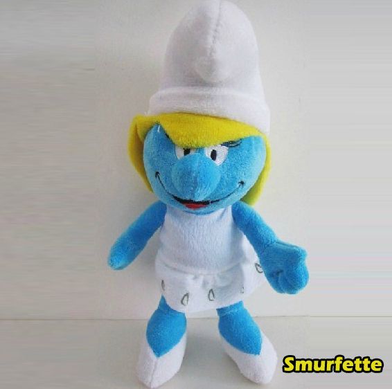 The Smurfs Plush Toy Smurfette Pretty Girl Smurf Soft Doll Stuffed 