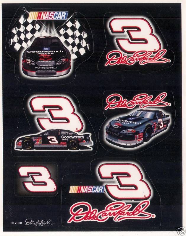 Nascar Dale Earnhardt #3 The Intimidator Decal Stickers  