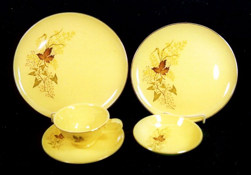   SET ,FOR 8) TAYLOR, SMITH & TAYLOR VERSATILE MAPLE LEAF YELLOW CHINA