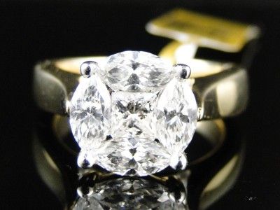 14K 2.00 CT YELLOW GOLD DIAMOND SOLITAIRE LOOK ENGAGEMENT WEDDING BAND 