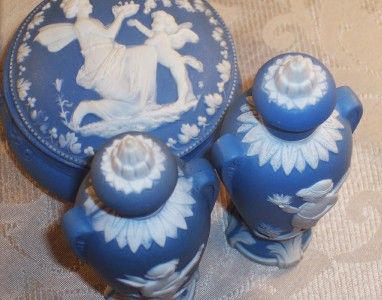   Japserware 2 Perfumes & Powder Jar Set~Made in Germany  