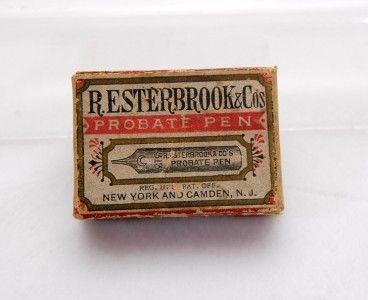 Antique Box of Esterbrook Probate Pen #313 Nibs Camden  