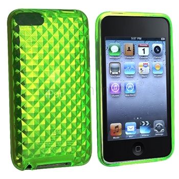 Crystal Clear GREEN Diamond TPU Hard Soft Case for iPod Touch 2nd 2G 