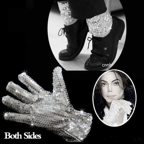 2PCS MICHAEL JACKSON MJ Billie Jean Costume Glove+Socks  